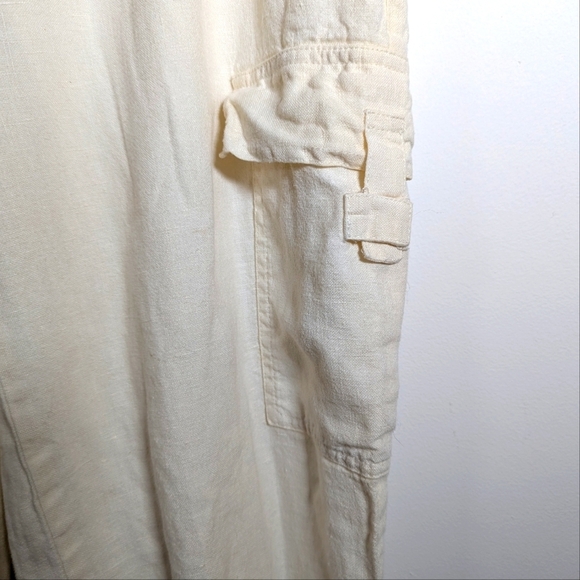 Flax Linen Cargo Jogger Pants S - Picture 4 of 9